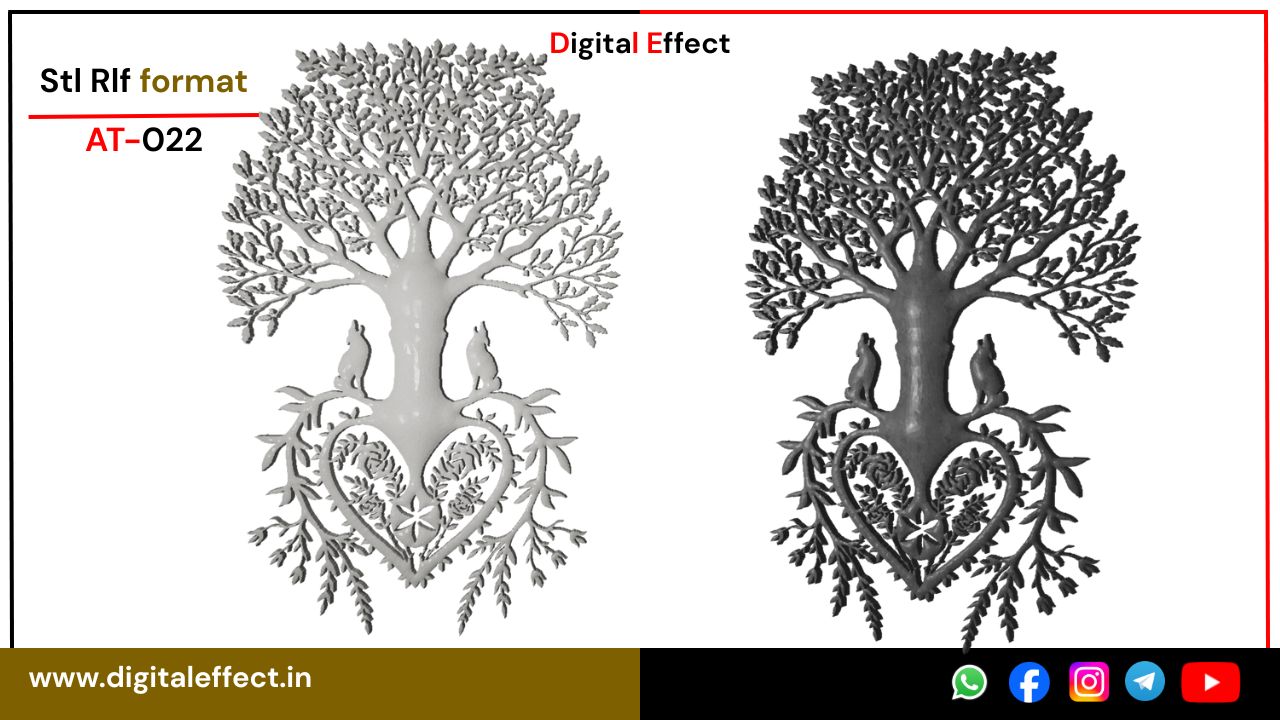 Elegant 3D Tree Carving for CNC Woodwork – Digital Effect