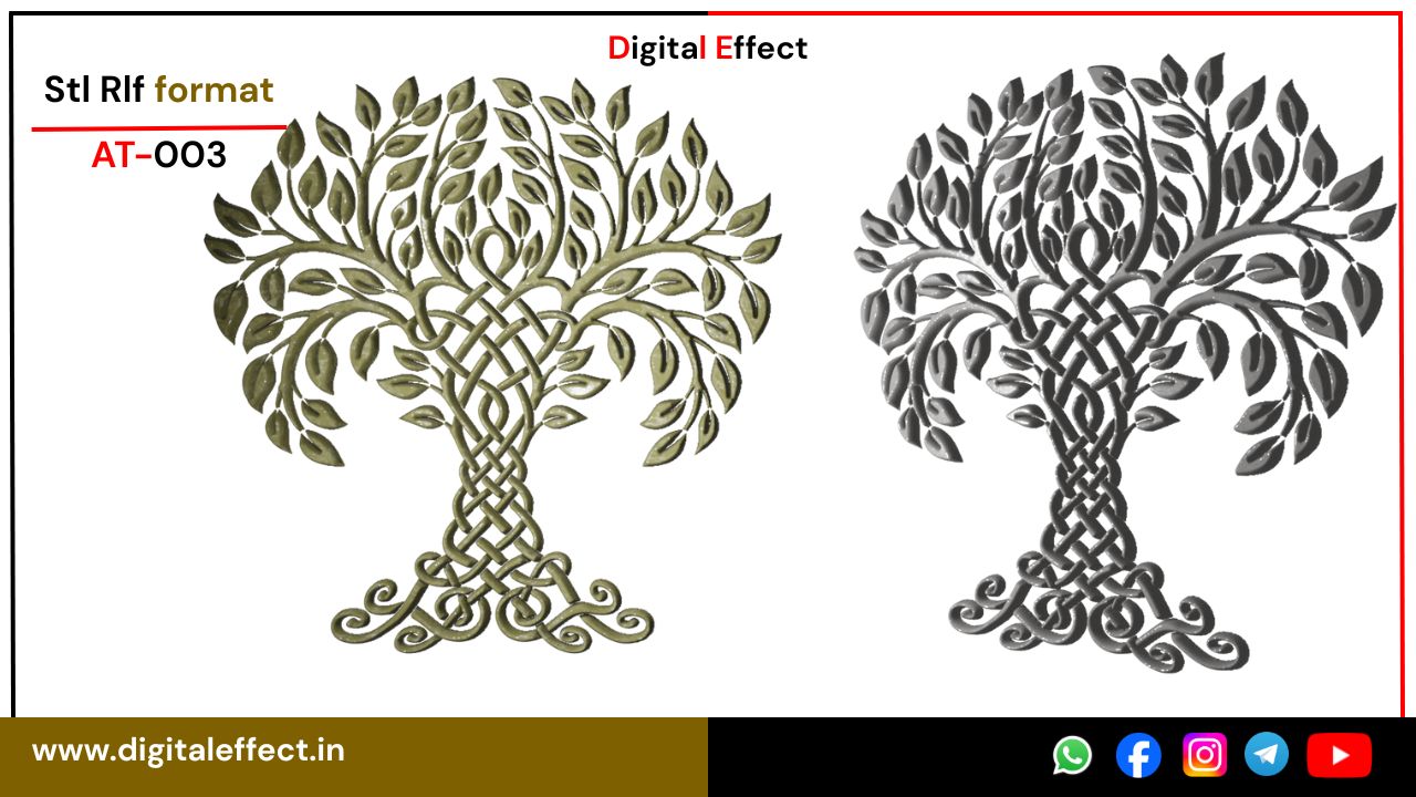 Elegant 3D Tree Carving Relief Design for CNC – Digital Effect