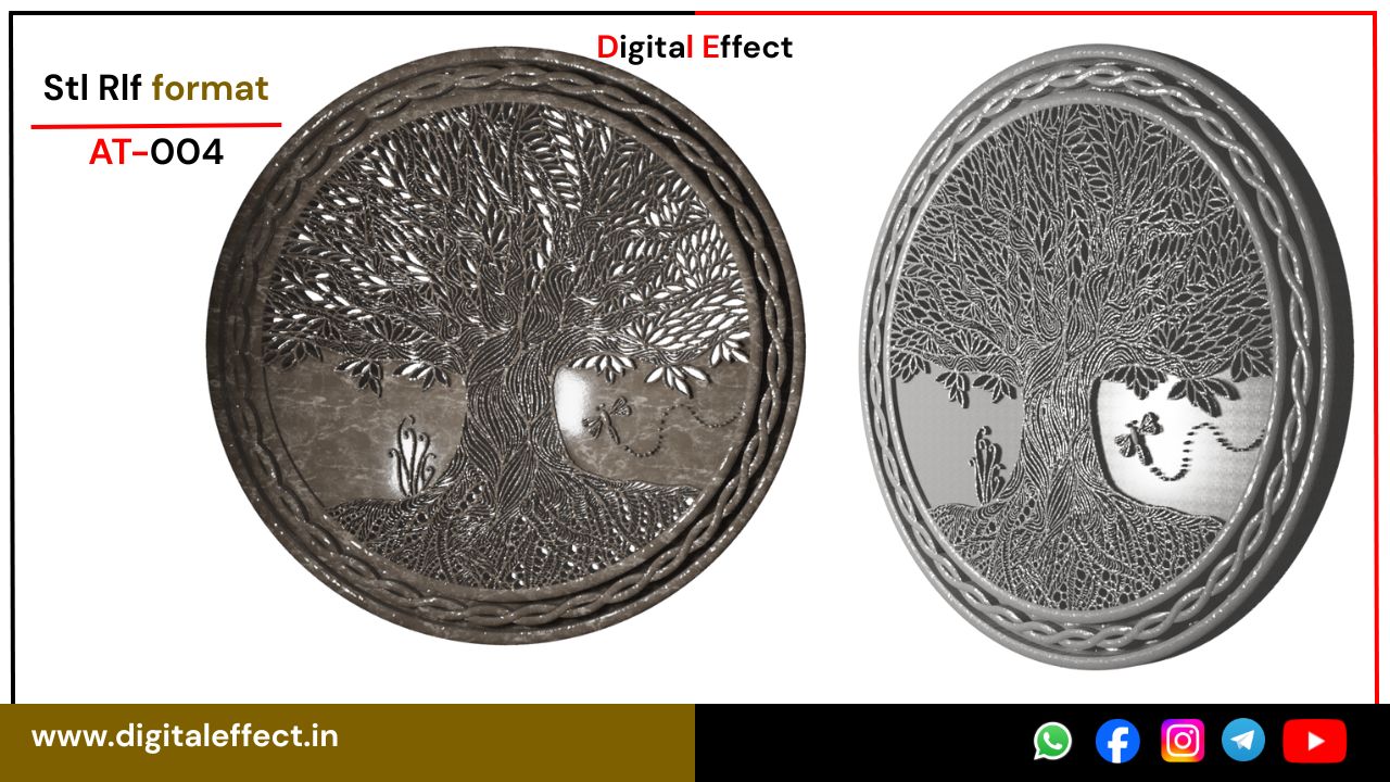 Intricate 3D Tree Art Design for CNC Carving – Digital Effect