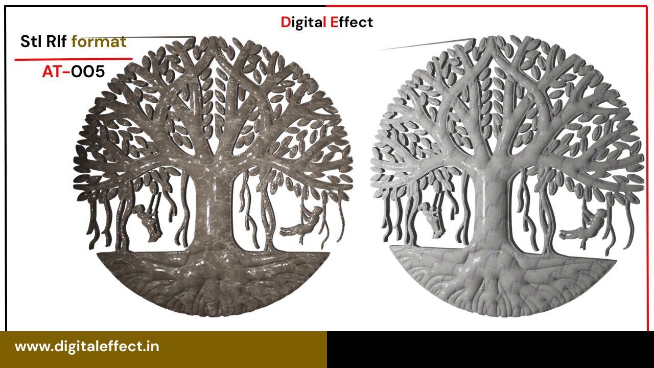 Modern 3D Tree Sculpture for CNC Woodwork – Digital Effect