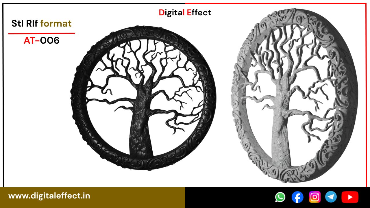 Ornate 3D Tree Panel for CNC Carving – Digital Effect
