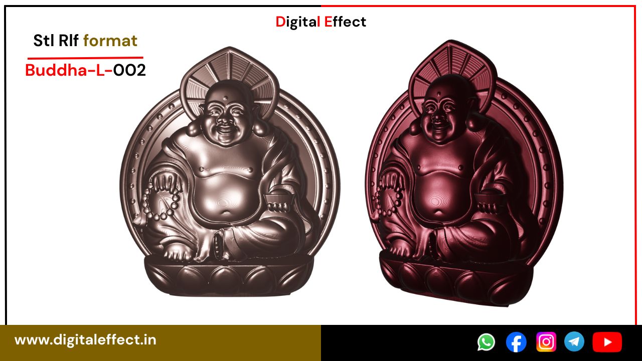 Laughing Buddha Design STL/RLF file for CNC carving - Design Pack