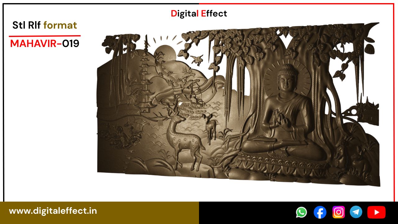 Mahavir Design STL/RLF file for CNC carving - Mahavir Design Pack