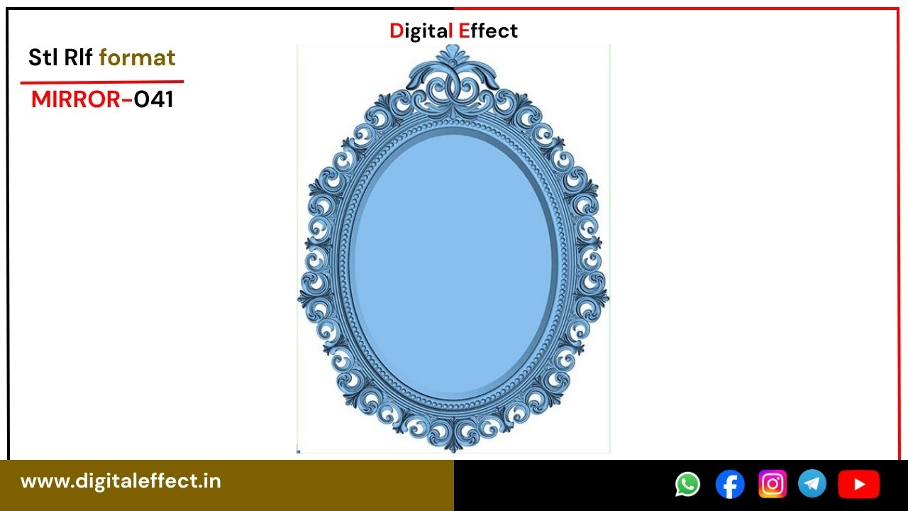 Mirror 03 Design STL/RLF file for CNC carving - Mirror Design Pack