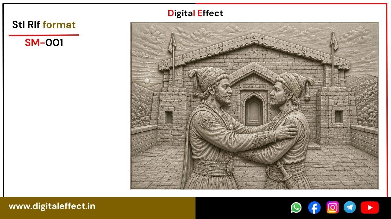 Shivaji Maharaj Design STL/RLF files for CNC carving